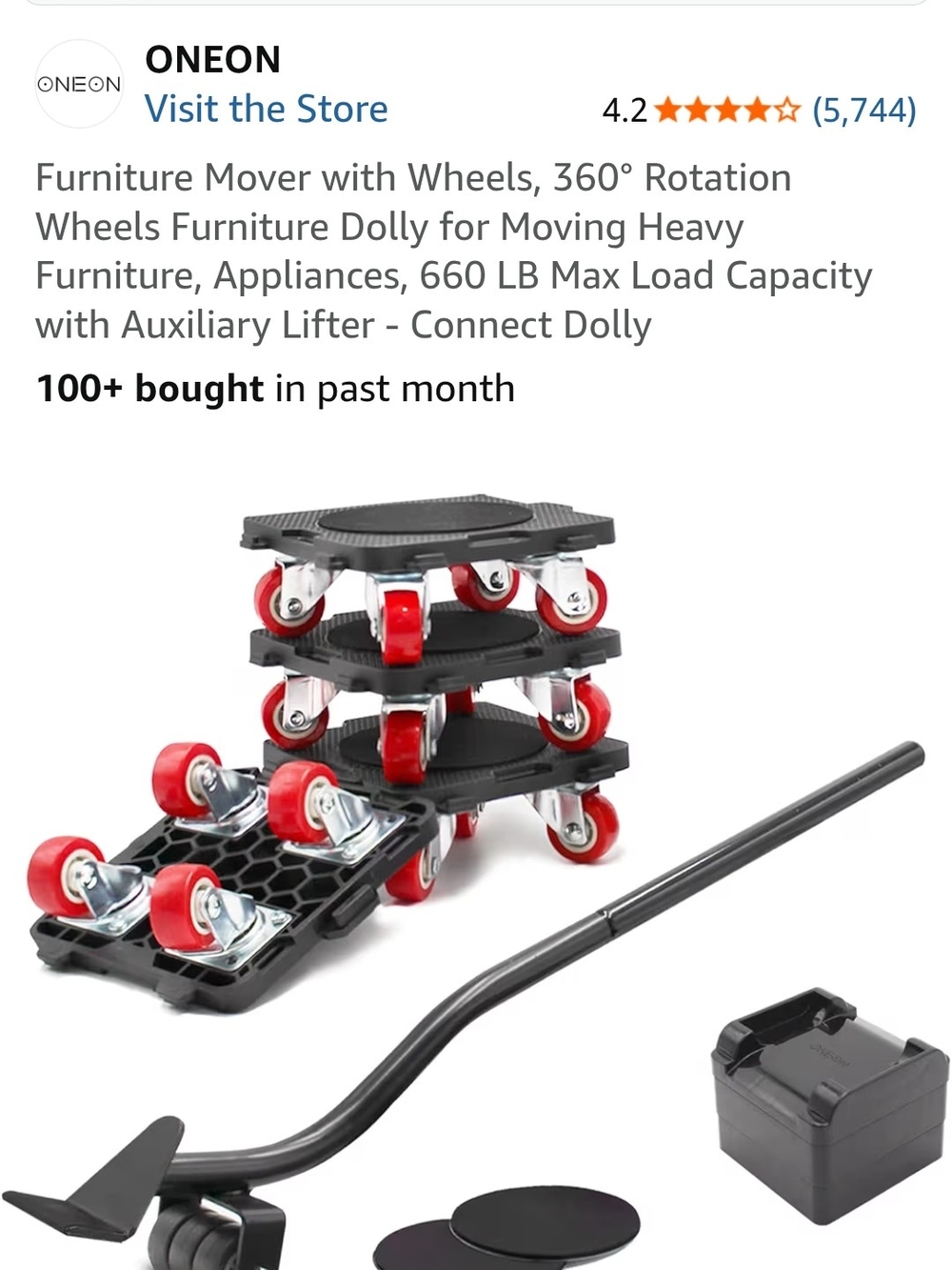 Furniture Mover Set - Red and Black
